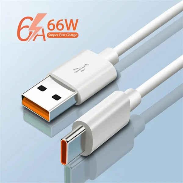 6A 66W Supersnabb Laddare för Huawei Mate 40 50 60 P50 P60 Nova 9 10 Honor 90 100 Magic 5 Lite 6 Pro Typ C Snabbladdningskabel EU Plug - 2m Cable