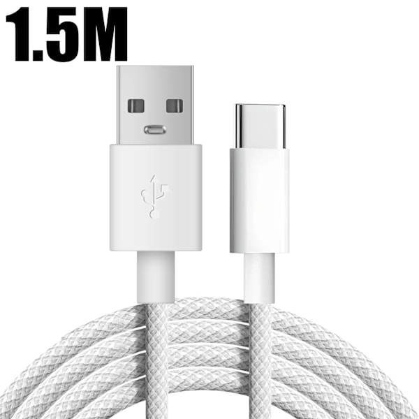 2/1 ST 120W USB A Till Typ C Flätad Supersnabb Laddningsdatakabel för Iphone 15 16 Typec Höghastighetsdatakabel Snabbladdningskabel 1.5m 2PCS