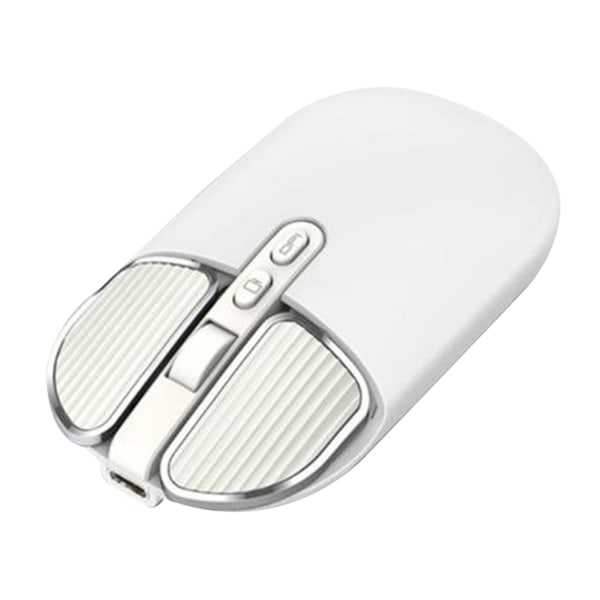 Mode Bluetooth-kompatibel trådlös mus Långdistans bärbar tyst mus för bärbara PC-datorer white