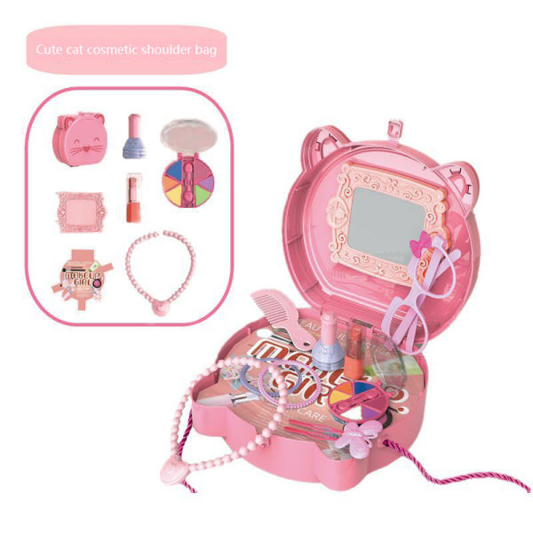 Kids Girl Makeup Set Leksaker Miljövänlig Kosmetisk låtsaslek Kit Princess Toy Mak Eup pink none