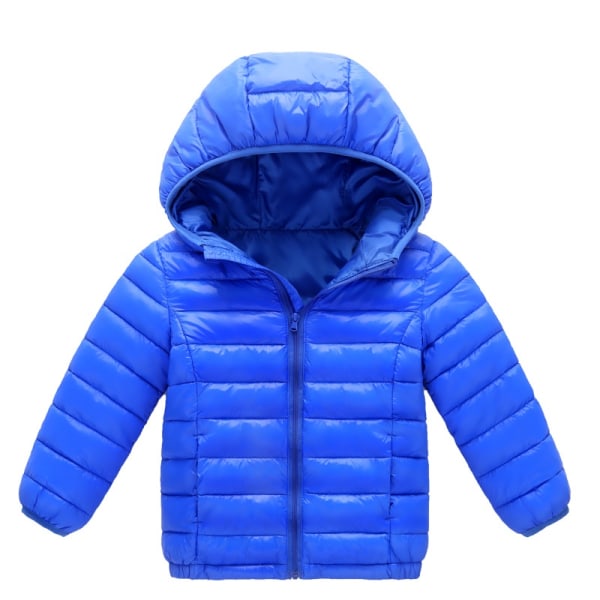 Lätt ankjacka med luva för barn unisex för vinter/vår 1-10 år navy blue 7t 140