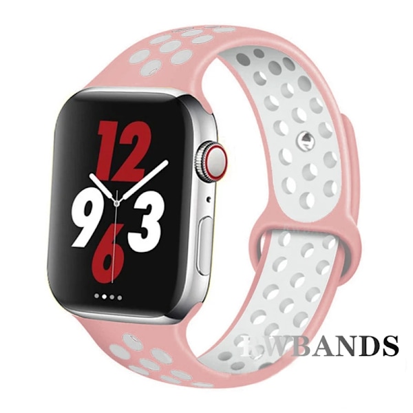 Sportarmband för Apple Watch Band 46mm 44mm 40mm 42-38-41mm 45mm Andningsbart Armband iWatch Series 10 9 8 7 6 SE 5 3 Ultra 2 49mm 17 powder white 38 40 41 S10-42mm ML