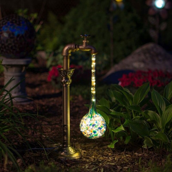 DIY Waterdrop Solar Lights Vattenkranform Vattendroppelampa Vintage Style Garden Yard a