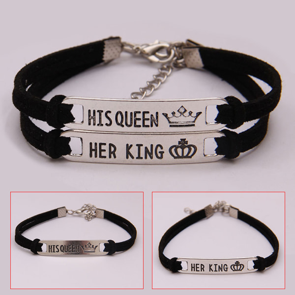 2st Matchande Set His Queen Hennes kung Legering Par Armband Smycken Present as show