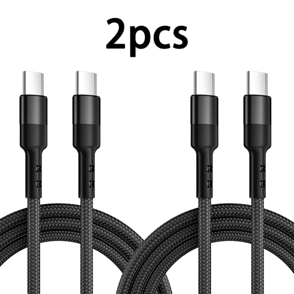 UGOURD PD240W Ultrasnabb Laddningskabel Typ Usb C 100W typ c Laddarkabel för iphone 15 xiaomi MacBook Pro Med E-Marker-chip 2PCS 60W-3A BK 2m