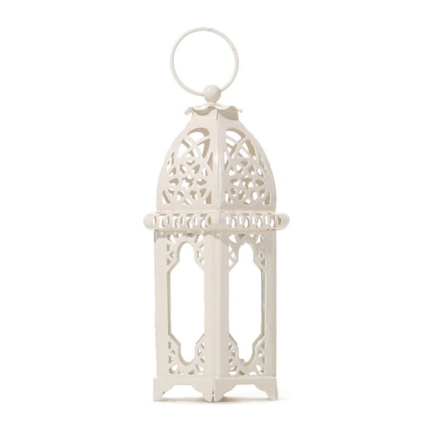 Marockansk lykta värmeljuslampa ljusstake hängande hem trädgård bröllop dekor white