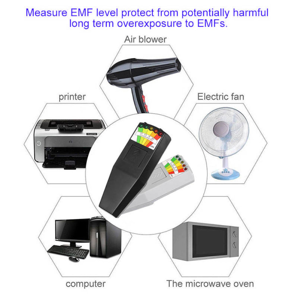 EMF Meter Magnetic Field Detector med 9V batterier Spökjakt Paranormal Utrustning black