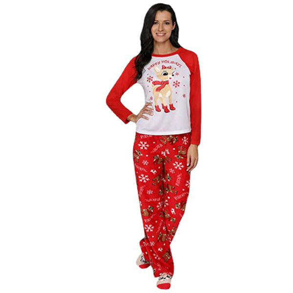 Jul Familjesemester Pyjamas Matchande Rådjur Jul Toppar Byxor Sovkläder mom xl