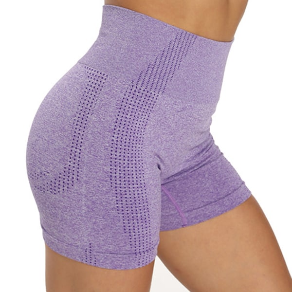 Yoga Short Pants Bekväma mode Athletic Shorts High Waist Yoga Byxa purple m