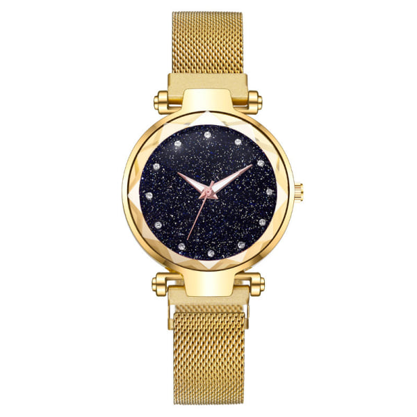 Starry Dial Watch Magnetic Mesh Band Watch Elegant Enkla Tillbehör Bra presenter till brown