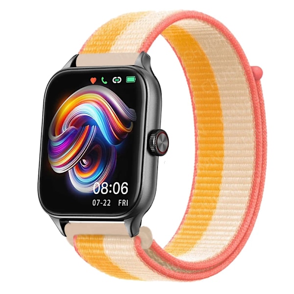 20mm 22mm Nylon Loop band för Amazfit GTS4/2/3/3pro/2e/GTS2 Mini/GTR 4 42mm/47mm/GTR2/2e/stratos armband Amazfit bip rem 69 beige 20mm