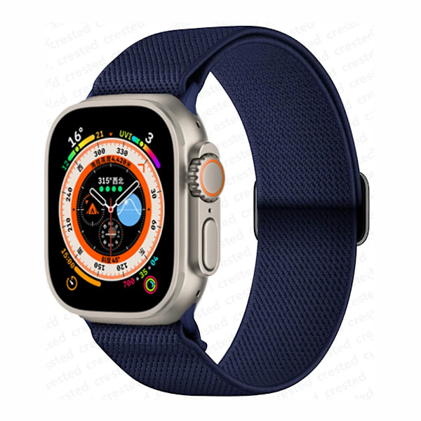 Scrunchie Armband för Apple Watch Band 45mm 44mm 40mm 41mm 42mm 46mm 49mm Elastiskt Nylonarmband iWatch serie 10 9 8 7 se Ultra 2 navy blue 42mm 44mm 45mm 49mm