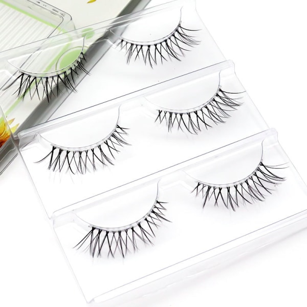 Faux Eyelashes Natural Look Wispy Extension Långa Fransar Lösögonfransar för kvinnor 3 pairs-box