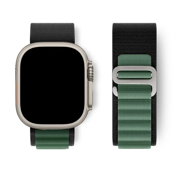 Alpine Loop för Apple Watch armband Ultra 2 49mm Series 10 46mm 42mm 40-44mm 45mm 41mm G-krok sportarmband iWatch 10 9 8 7 6 SE 5 4 black green 09 42mm-44mm-45mm-49mm