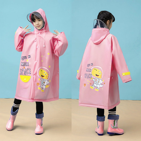 Barn EVA Hooded Rain Coat Oversize Vattentät Regnjacka för regnig dagridning och utomhusaktiviteter blue 2xl