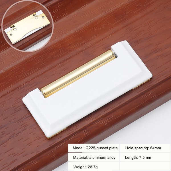Enkelt dörrhandtag i zinklegering Hushållens osynliga skåpdörrhandtag för garderob och låda golden white 225