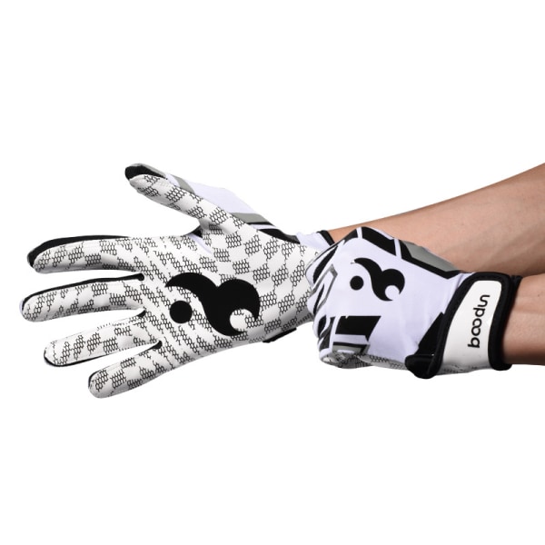 Baseballhandskar Halkfri silikon slitstark andas justerbar handledsrem white l