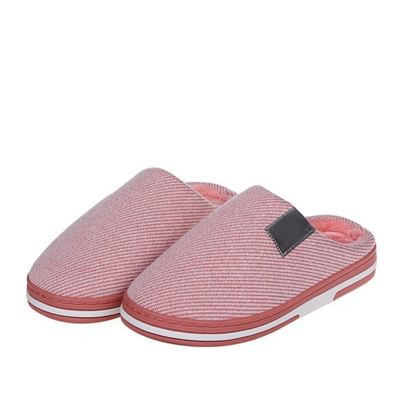 Vinterplyschtofflor Fleecefodrade Slip-on House-skor Mjuka anti-sladd unisex fötter för inomhusbruk pink 42-43
