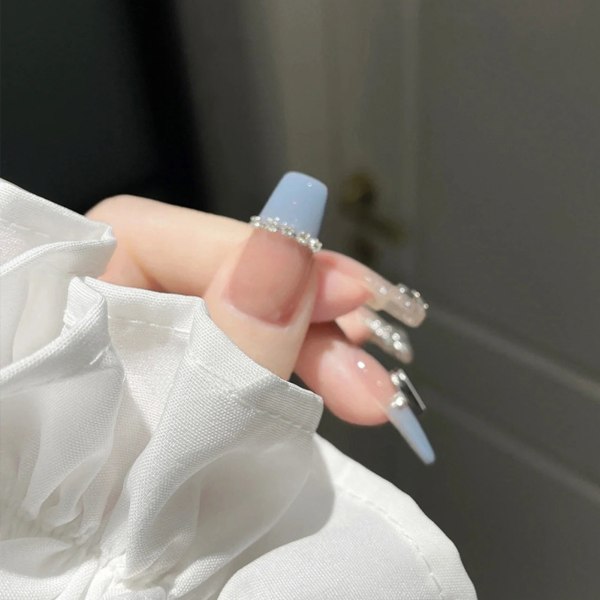 Fransk krämig rosa lösnaglar tunna cover nagelprydnad för flickor för fingernagel DIY hemma jelly glue model