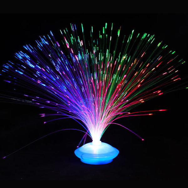 LED färgglad optisk fiberlampa Blomform Färgbyte blixtlampa för innergårdsdekoration default