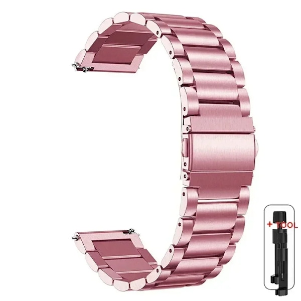 Metallarmband för Samsung Galaxy Watch 7/6/5/4 40mm 44mm Rostfritt Stål Armband Galaxy Watch 6/4 Classic 47mm 43mm 46 42mm/5pro 45mm pink Watch 7 44mm 40mm