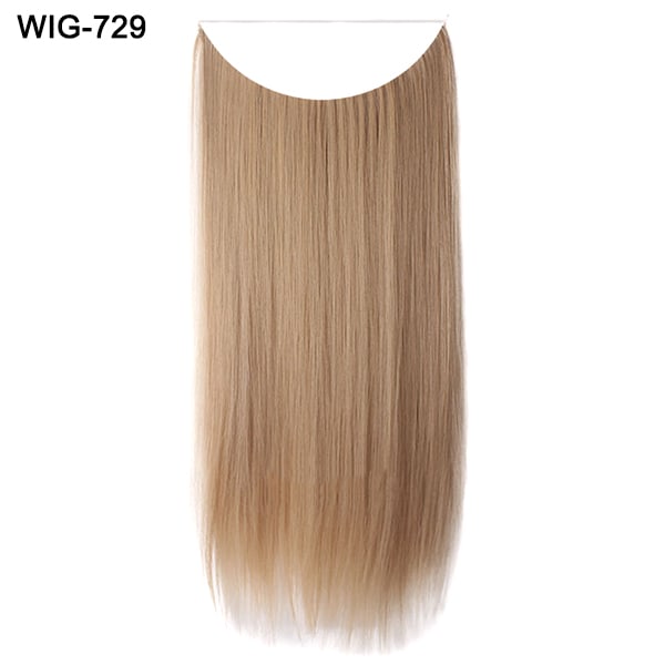 50 cm långt hårförlängningsklämma i hår Rakt/lockigt vågigt hårstycke för kvinnor, flickor wig-737