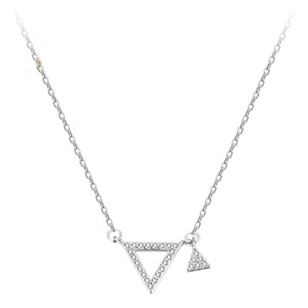 Geometriskt halsband Enkel kristall nyckelbenskedja Eleganta tillbehör Bra presenter för kvinnor white golden
