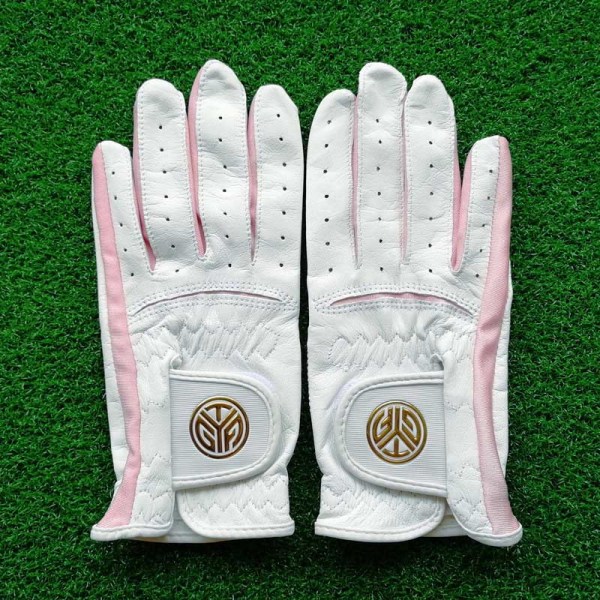 Hög kvalitet Professionell Golf Barn Sport Handskar Pojkar Flickor Lammskinn Mjuk white pink 17 yards