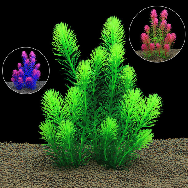 Akvariumdekorationer Simulering Grönt vattenväxter Gräs naturtroget för akvarium purple