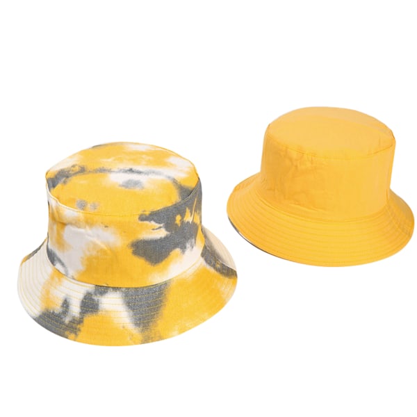 Tie-dye Bucket Hat Casual Outdoor Sunshade Hat Reversible Double-Side-Wear Suitable e