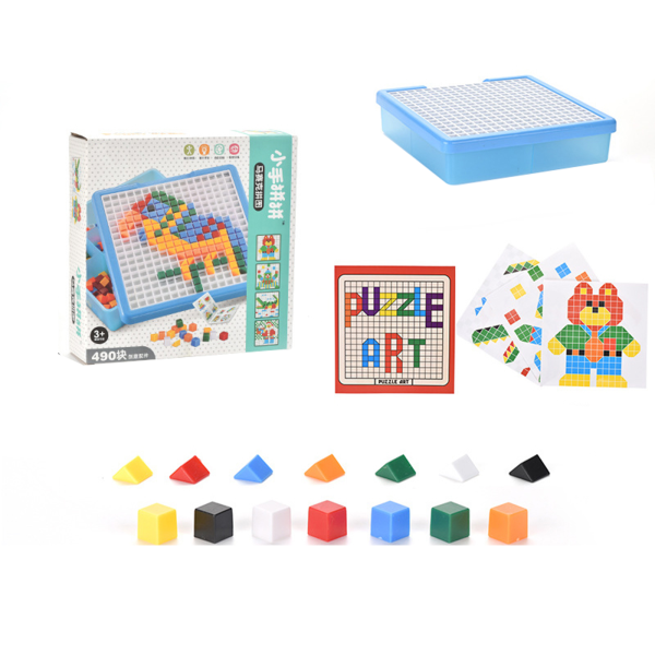Mosaikpussel Barns lärande Pedagogiska leksaker Barndomsutveckling 3D- set 2