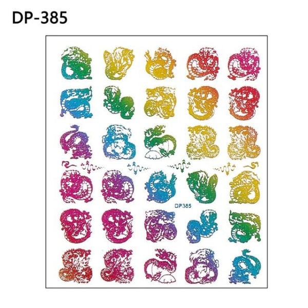 Nya 3D-nagelklistermärken Dragons Design självhäftande vattenöverföringsdekaler DIY Nail Art dp-385