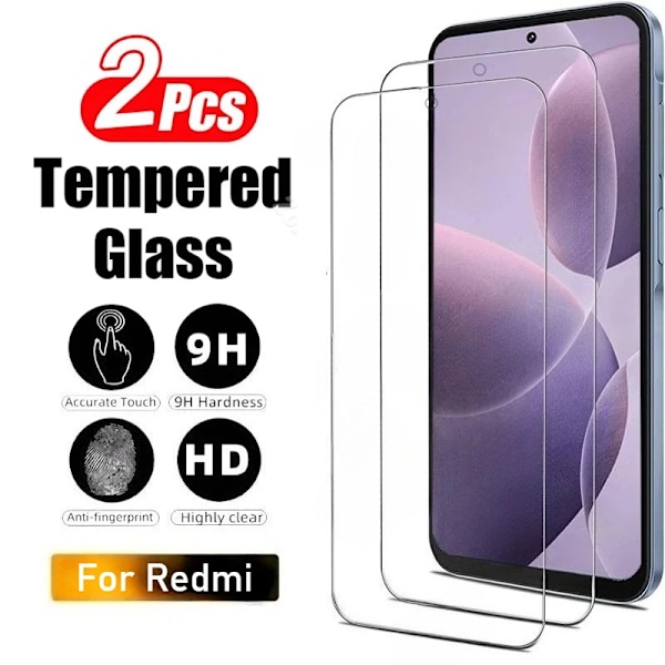 2 st Ultraklara skärmskydd för Redmi Note 14 5G 13 12 11 Pro 14S 12S 11S Härdat glas för Redmi 14C 14R 13C 12C 10C 9C Redmi Note 14 Tempered glass film