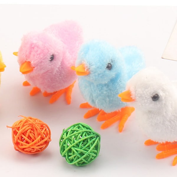 4 st Kyckling hoppande leksak hoppa leksak utan batteri Lämplig för jul födelsedagspresent wingless plush chicks
