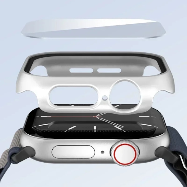 Härdat Glas+Skal För Apple Watch 10 42mm 46mm Matt Hård PC Bumper Skärmskydd Fodral iWatch serie 10 42/46 Tillbehör Transparent Series 10 46MM