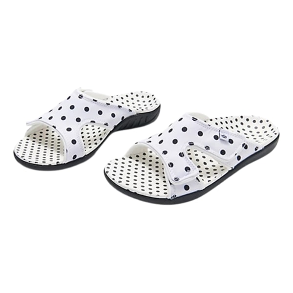 Kvinnors sommarsandaler med krok och ögla på övre öppna tår Slip-on skor white 42