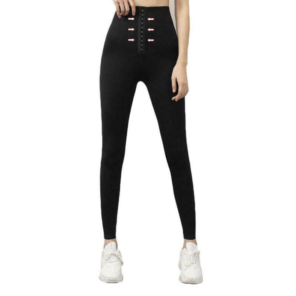 Dam Stretchig Korsett med hög midja Kroppsformare Midja Skinny Pants Fitness Leggings Ny m