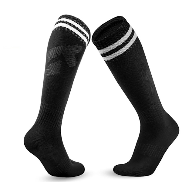 Loogdeel Fotbollsstrumpor Stretchiga Kompressions Knähöga Tubstrumpor Herr Dam Tonåringar Barn Andningsbara Fotboll Atletiska Sportstrumpor A--Black L--Adult