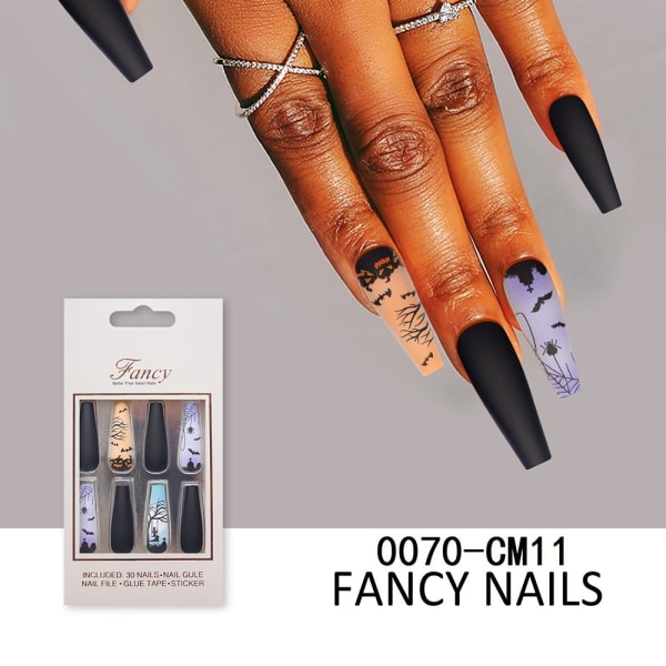 Trapetsformad falsk nagel Lätt och lätt att fästa för Halloween-tillbehör 0070-cm10