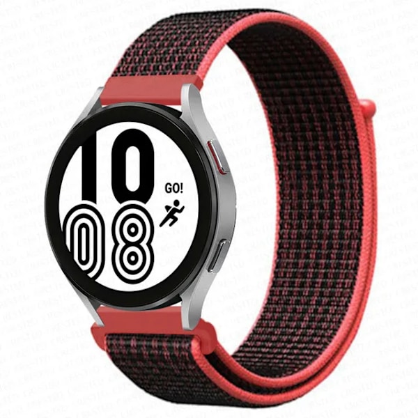 Nylon Loop Band för Samsung Galaxy Watch 6 4 7 classic/5 Pro/active 2/Gear S3 20mm/22mm Armband Huawei watch GT 2e 3 pro rem red black 10 22mm