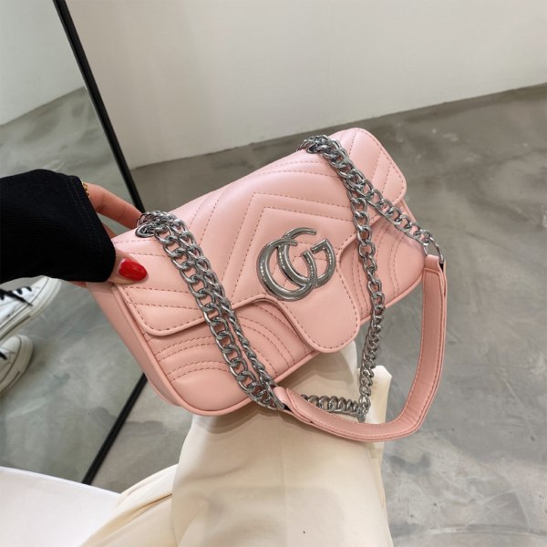 Baladoo CG Logotyp Dammode Axelväska Lyxmärke Design Liten kedja Crossbody c