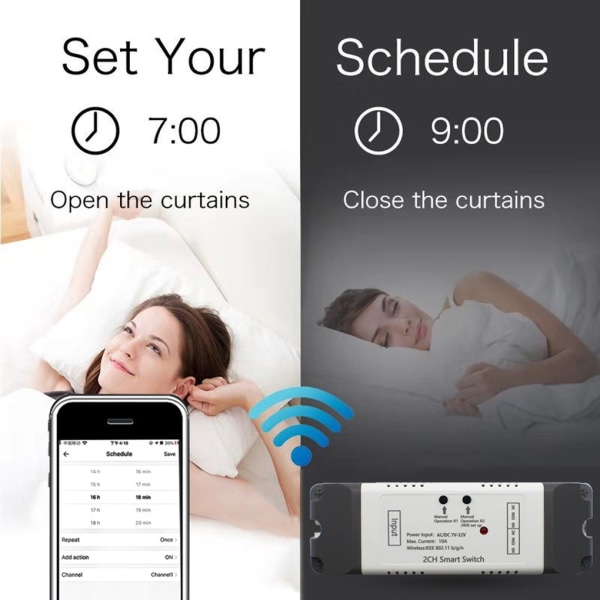 Mini Smart Wifi Relay Switch LED-indikator med tre arbetslägen för hushållsapparater default