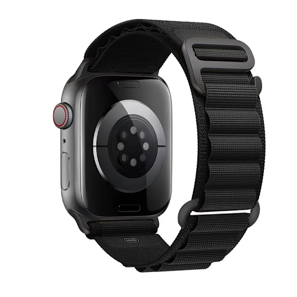 för Apple Watch Armband 45mm 46mm 49mm 42mm iwatch Band 44mm 41mm 40mm Nylon Alpine armband correa Serie 10 9 8 7 6 SE Ultra 2 black red 38 40 41 S10-42mm