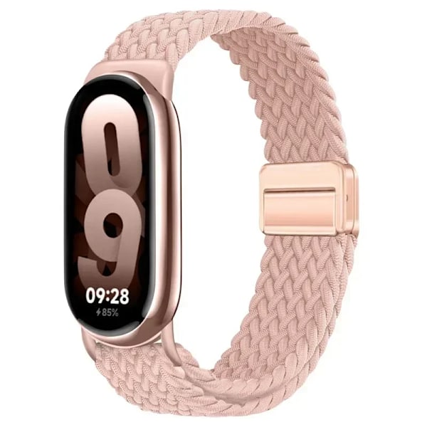 Nylonflätat armband för Xiaomi Band 9/8 Magnetiskt spänne Andningsbart Utbytbart Armband Mi Band 8/9 Justerbar Correa Pink For Mi Band 8