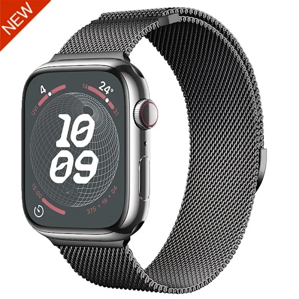 Milanese Armband för Apple Watch 10 46mm 42mm Band Magnetiskt Armband för iWatch Ultra 49mm 9 8 7 6 5 SE 45mm 41mm 44mm 40mm Armband Graphite ash Series 10 46mm