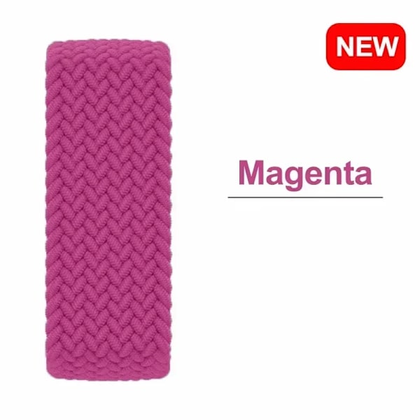 Armband för Apple Watch Series 10 46mm 42mm 9 7 8 5 SE 6 44mm 45mm 40mm 38 41mm Ultra2 49mm armband correa Flätad Solo Loop Rem Magenta 38 40 41 S10-42mm-XS