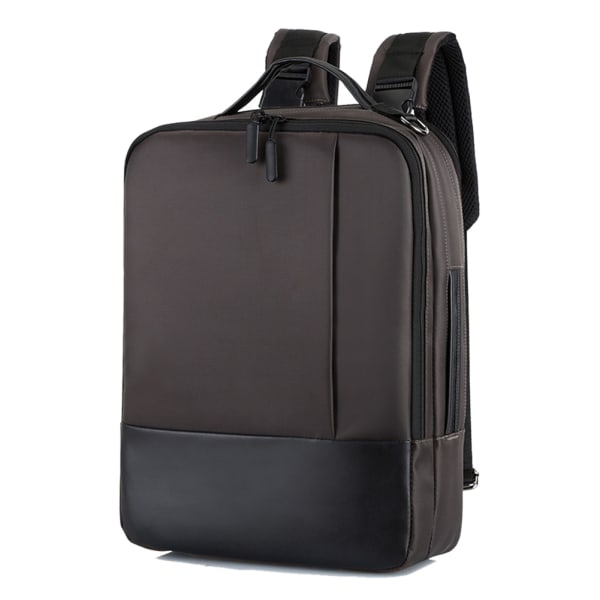 Stöldskyddad bärbar ryggsäck för män Mode axelväska med USB port för reseföretag brown