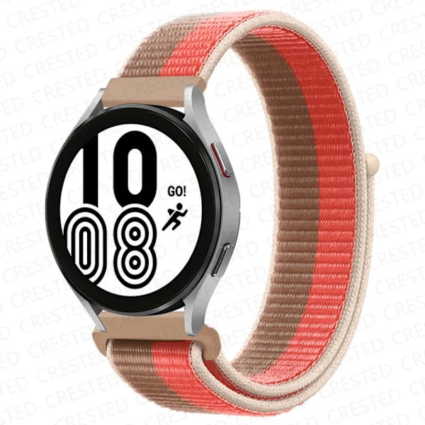 Nylon Loop Band för Samsung Galaxy Watch 6 4 7 classic/5 Pro/active 2/Gear S3 20mm/22mm Armband Huawei watch GT 2e 3 pro rem pink tan 22mm