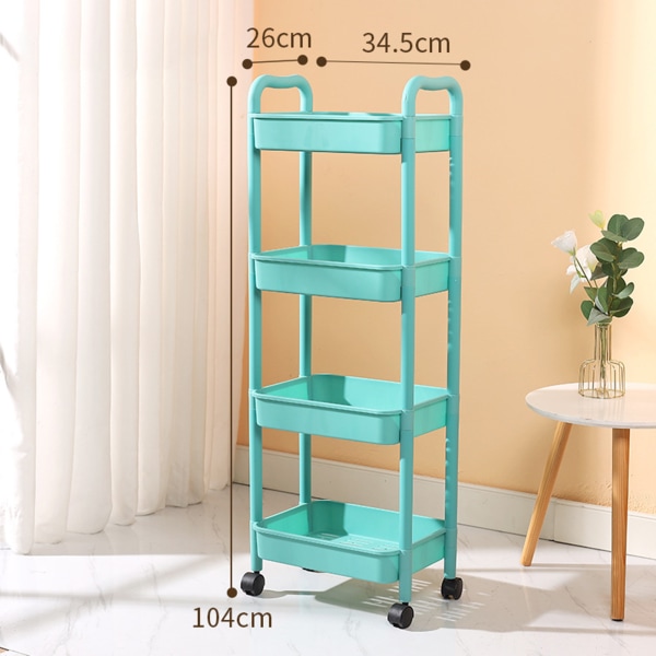 2/3/4-Tier Kitchen Rolling Cart Durable Movable Rolling Cart for Dorms Attics Basements 9