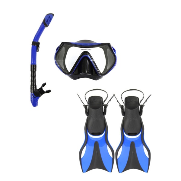 Snorkelset för vuxna Set mask Snorkelfenor Professionell snorklingutrustning black m